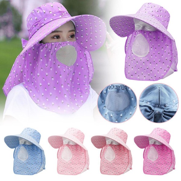 Ansiktsskydd Teplockningshatt Fullt Ansiktsskydd Solhatt Sommar CF цъ X5R X5Y3 PinkA 1pcs