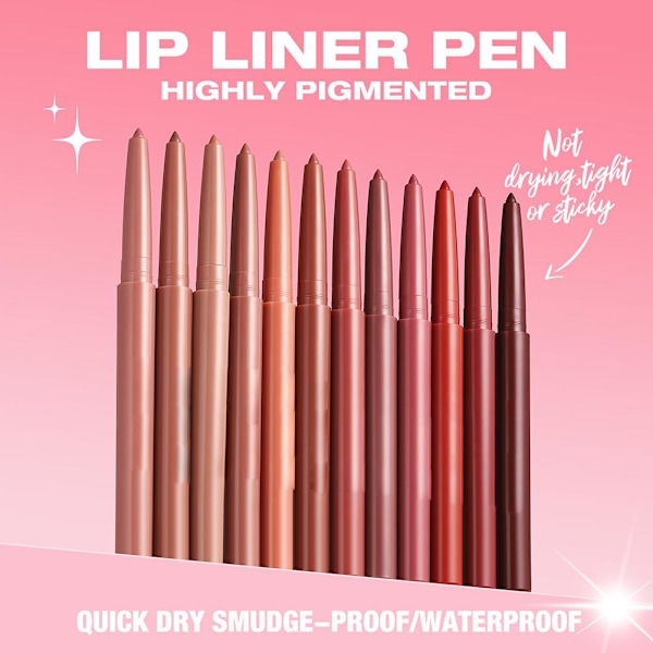 12 Färger Matt Läppenna Mjuk Matt Kontur Läppform Läppenna Prisvärd Läppmakeup L9o0 style5 0.2g