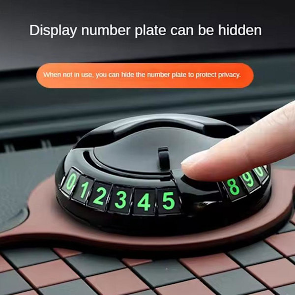 360 Graders Roterande Bil Anti-Slip Mat Anti-Skak Telefonmatta Matthållare I4H2 Black and gray One size