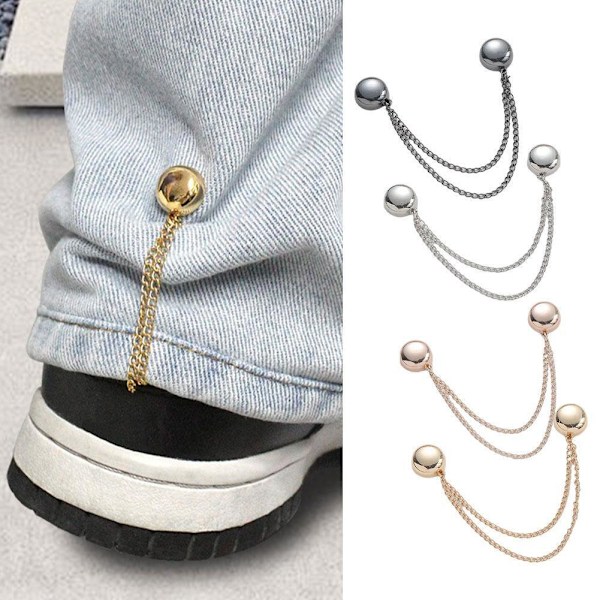 4x Multifunktionella Magnetiska Klädnypor Mångsidig Magnetisk Nålös Brosch golden One size 4pcs