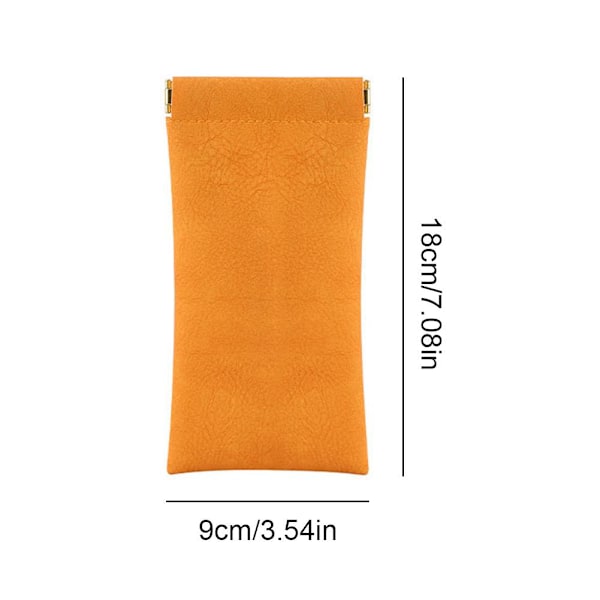 Mun Snäppta Solglasögon Glasögon Läderfodral Mjuk Påse Väska Prof X2B7 orange 9*18cm