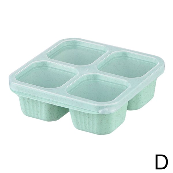 4-pack mellanmålsbehållare Delad Bento-snackbox 4 fack green one-size