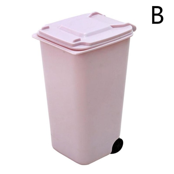 Hushållskontor Kreativ Rullande Mini Papperskorg Skrivbord Mini Avfallshink Små Soptunnor S7y0 pink One-size