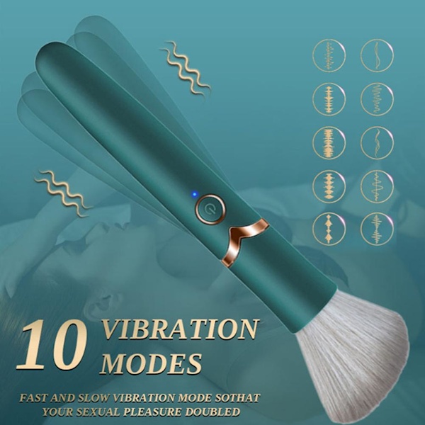 10 Hastigheter Elektrisk Sminkborste Foundation Blandning Rouge Löst Puder Vibrationsmassage Löst Puder black One-size