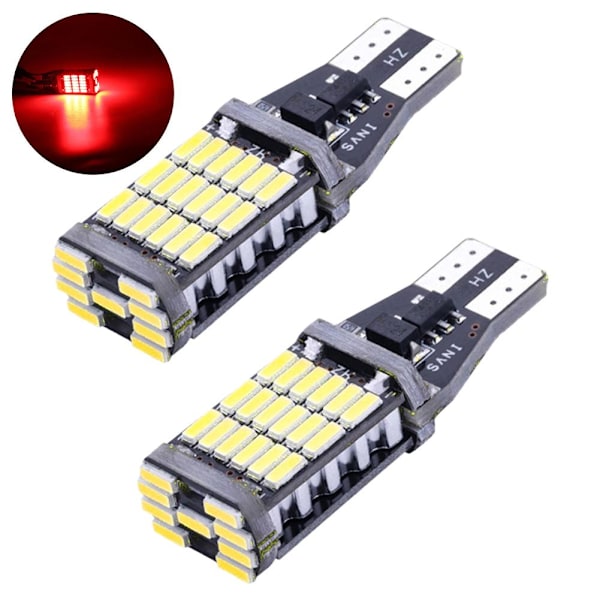 Bil Signallampa T15 W16w Led Lampa T10 W5w 4014 Led Back Reverse Parkeringslampor Vit Blå Röd D6o6 Red One size