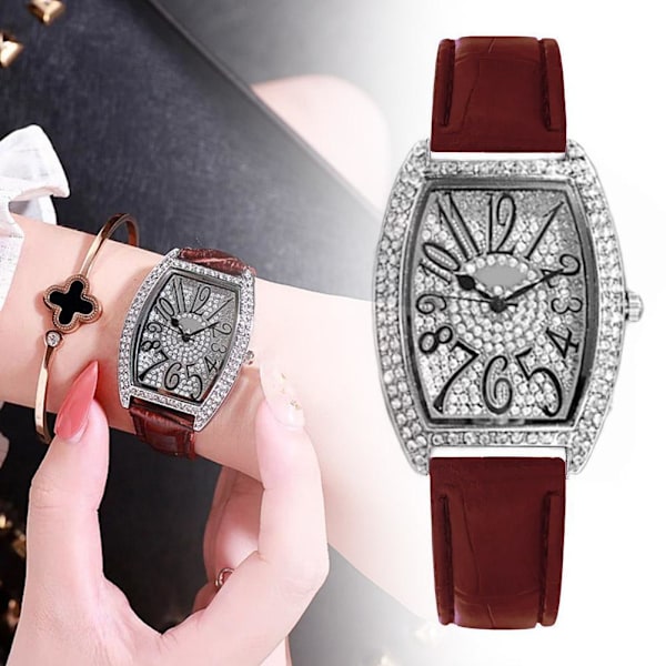 Dam Quartz Klocka Retro Stil Tunnformad Armbandsur Klocka Kvinnlig Student C3s0 Red One size