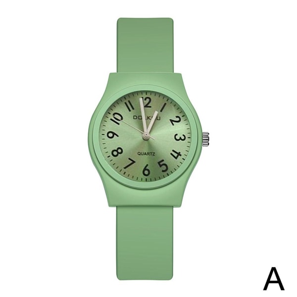 Silikon Gummi Jelly Färger Armbandsur Regnbågs Klocka Barn Nya E7 Green One size