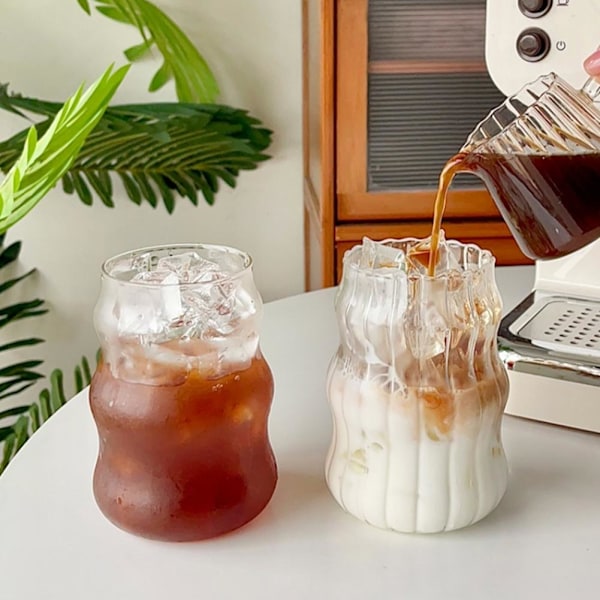530ml Förtjockad Hög Borosilikatglas Kopp Hushåll Värmebeständig Vatten Dryck M6S0 Smooth style 1PCS