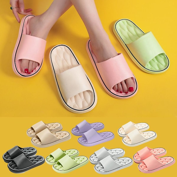 Sommar Inomhus Halkfria Hemtofflor Badrum Mjuka Sulor Flip-f green 38/39