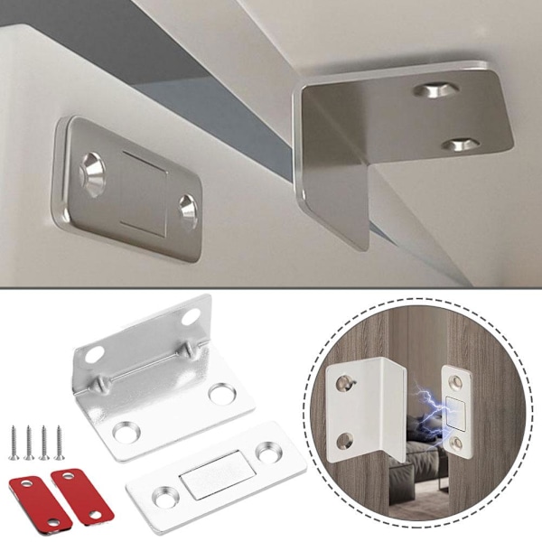 Ultratunn Osynlig Skåpstängning Magnetisk Formad L-hake Kök Ny~ sliver 1 set