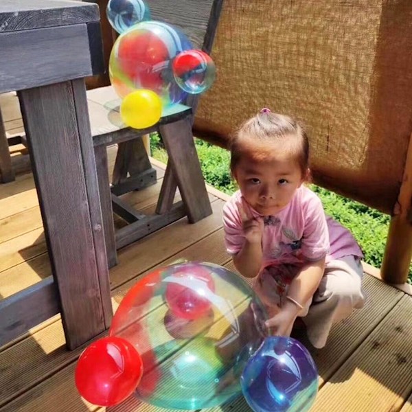 1 st Magisk Bubbellim Leksak Blåsande Färgglad Bubbel Ballong Boll S