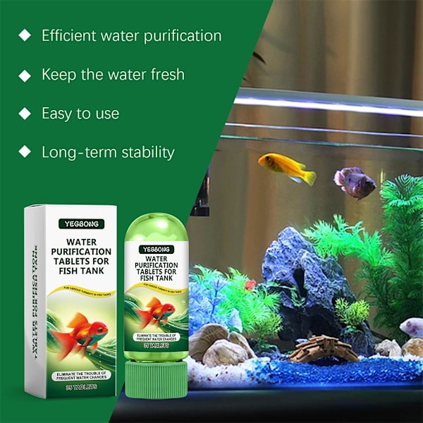 Kraftfull akvarium vattenreningstablett vattenrening för fisk tablett 9CQ8 WhiteC 3pcs
