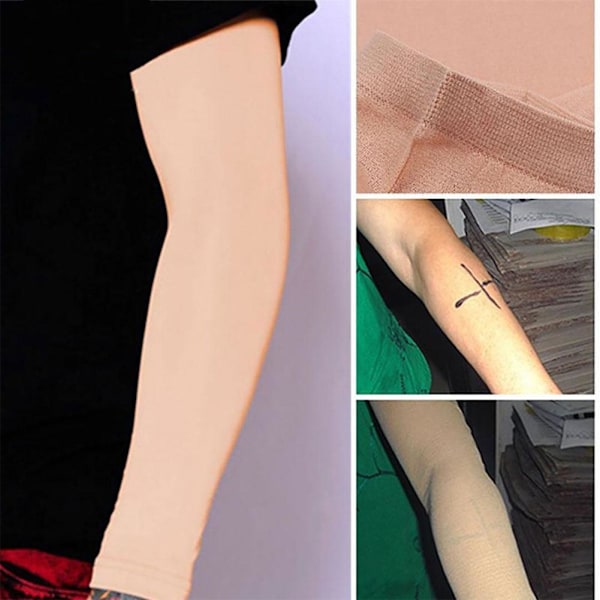 1/2 st Anti-UV Armskydd Hudfärg Sommar Solskydd Concealer Band Tatuering Ärmar W6X0 skin toneA One-size 2pcs