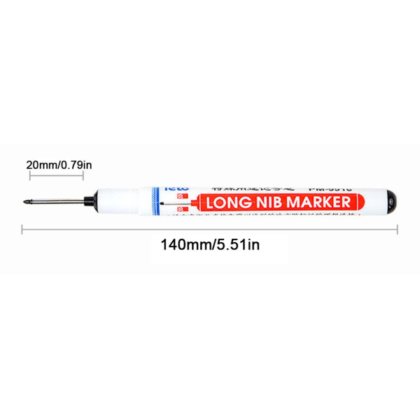 Markeringspenna med lång huvud för badrum Träbearbetning Flerfunktionsmarkör D black one-size