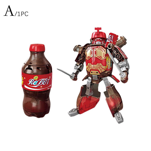 Kreativ Läsk Transformers Leksak Coca-Cola Burk Modell Strids Mecha Robot Samurai Autobot I4U1 Blue One size