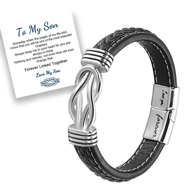 Till Min Son Armring Armband Mor Och Son För Evigt Länkade Lädergåva W5D2