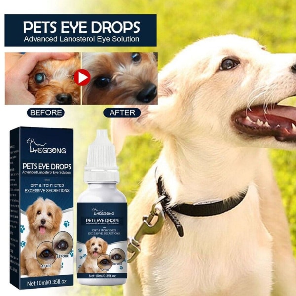 Pet Ögondroppar för katter och hundar för att ta bort tårar och lindra ögon I 10mlA one size 2pcs