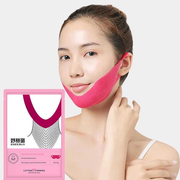 1/5X V Line Ansiktslyftmask Dubbelhakreducerare V Form Slimming UK pinkA 10g 5pcs