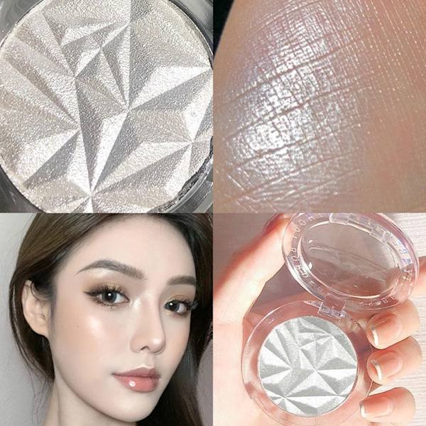Fairy Diamond Powder Ansikte Skugga Highlight Rouge Pärlglitter Combo  1 # Moonlight Silver one-size