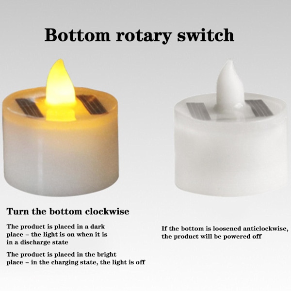 1/5/10st Solar LED Ljuslykta Värmeljus Solcellslampa Trädgård Utomhus Warm white One-size 5pcs