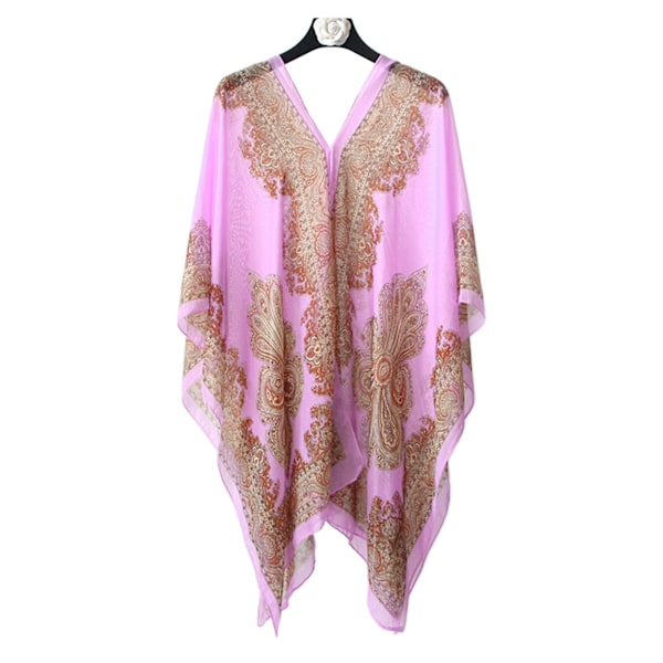 Strandponcho Omslagsklänning för Kvinnor Perfekt Sommar Bikini Kaftan Badkläder Z1 purple One-size