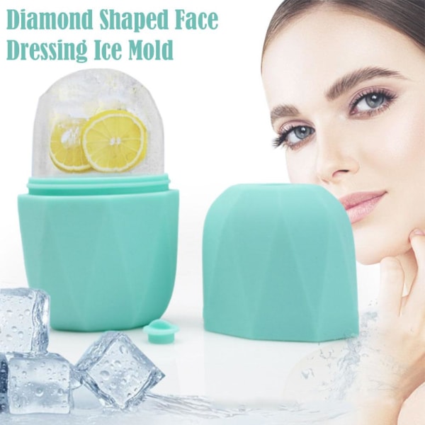 Silikon Ice Face Roller Hudvård Ansiktsmassagerare Ice Cube Balls diamond blue one-size