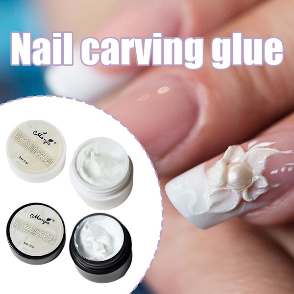Nagel Skulpteringslim Vitt Skulpteringslim Mjukt Godis Icke-klibbigt Enkelt  white 5ml