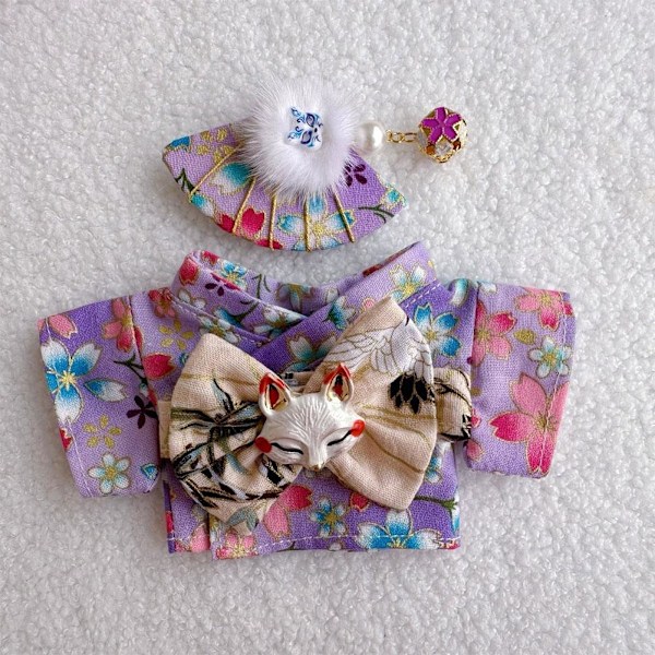 Labubu 17cm V1 Plyschdocka Waifu Sitt Sitt Party Obi Kimono Kläder Docka Q1k9 Purple only clothes no doll