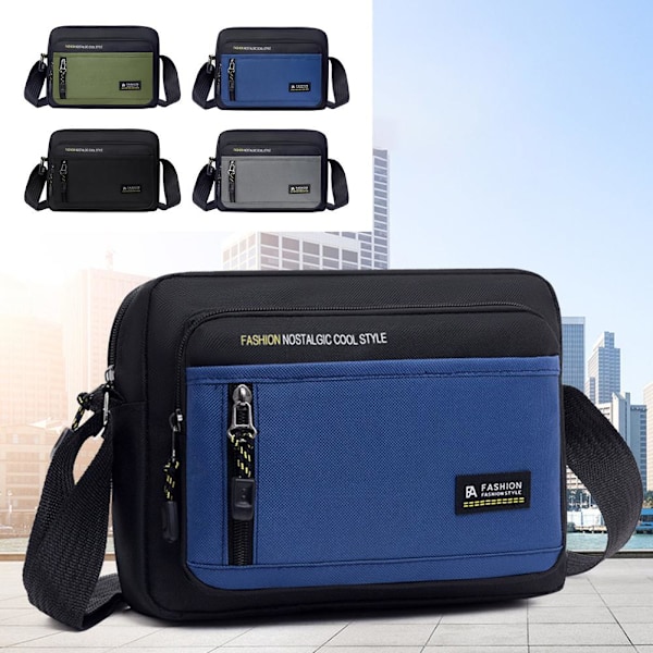 2025 Ny Herr Casual Axelväska Vattentät Oxfordväska Tyg All-match Crossbody Trendig M3o6 Gray One size