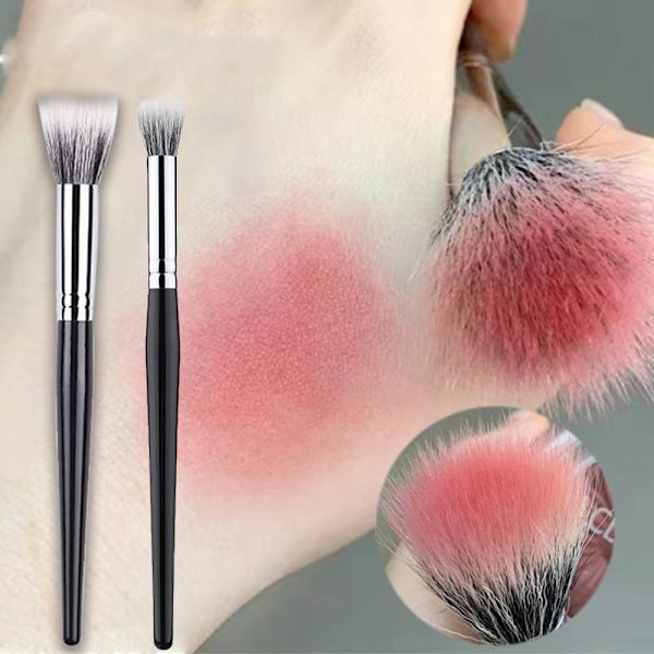 Svart Mjuk Rouge Borste Puder Foundation Skönhet Sminkverktyg Lot O5 O7I8 Q2T I6D7  blackB  small