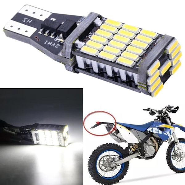 Bil Signallampa T15 W16w Led Lampa T10 W5w 4014 Led Back Reverse Parkeringslampor Vit Blå Röd D6o6 Red One size