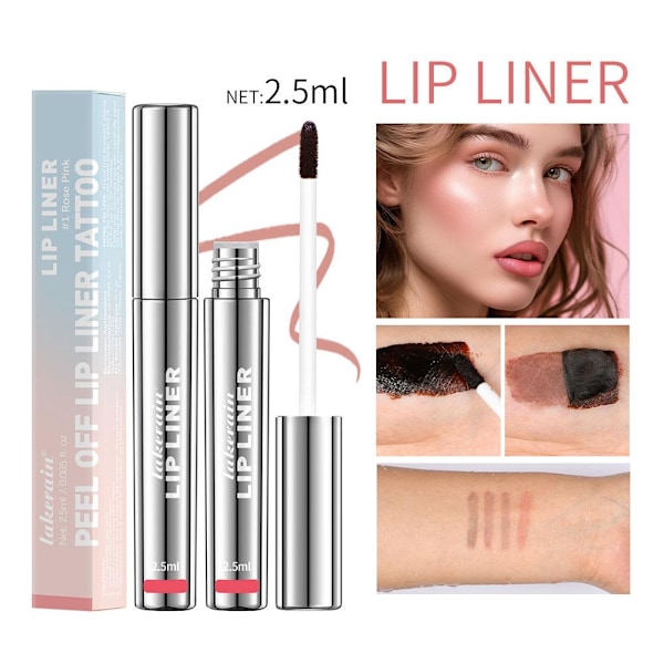 Läppenna Stay-N - Peel-off Läppenna Tattoo, Läppfärg Peel Off Långvarig UK- #3 Brow 1pcs