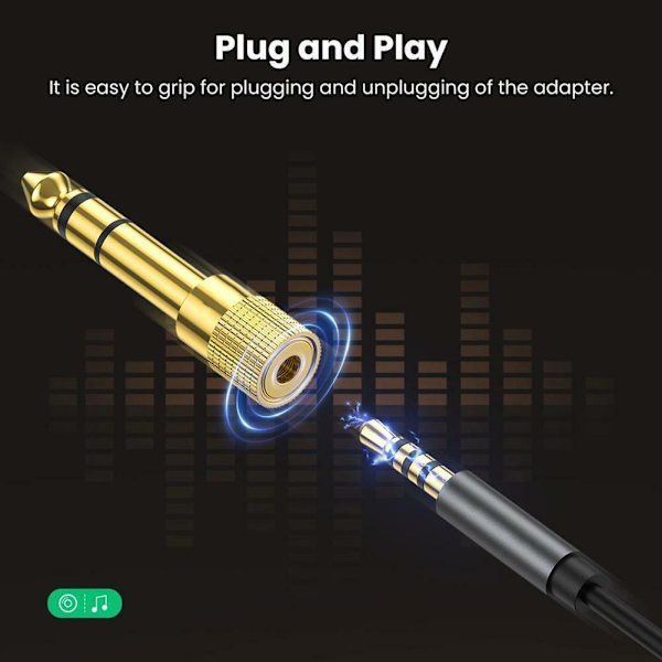 1X 6.3mm 1/4\" Hane till 3.5mm 1/8\" Hona Stereo Adapter Audio H1Q7
