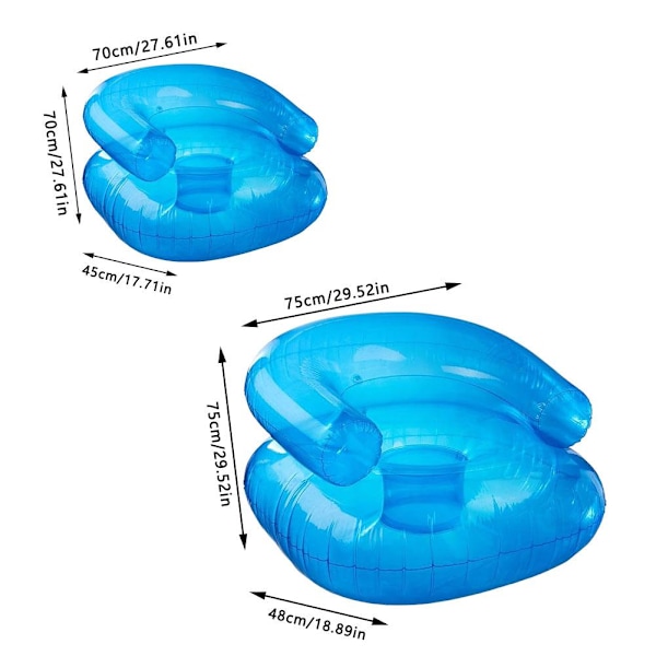 Uppblåsbara Stolar, Transparenta Ergonomiska Uppblåsta Stolar, PVC Uppblåsbar Soffa för Inomhus Sovrum Balkong Utomhus Trädgård Pool Avkoppling Blå, E Pink Child