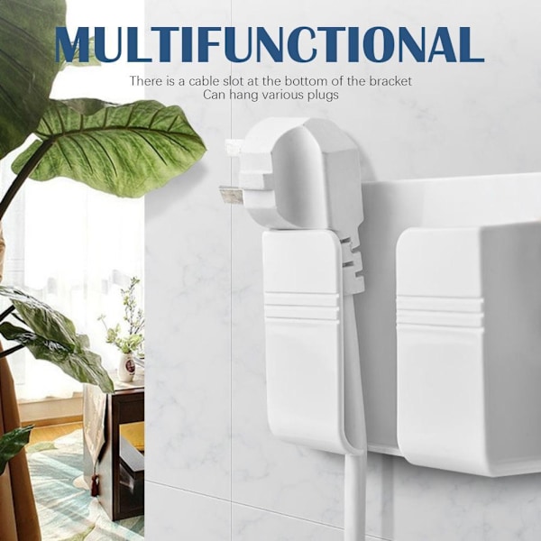 Multifunktionell Telefonhållare Väggmonterad Organizer Förvaringsdocka Ställ Laddningsorganisator Kontroll M7f7 gray 1pcs