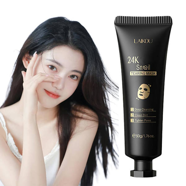 LAIKOU 24K Blad Snigel Peel Mask Återfuktar Och Förfinar Porer м V3M9