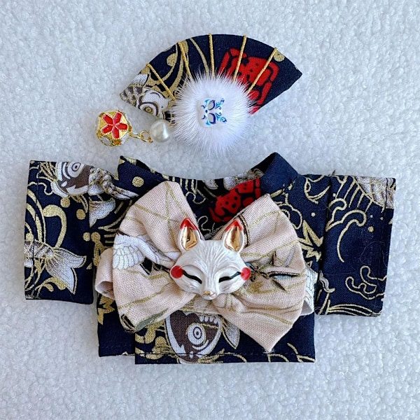 Labubu 17cm V1 Plyschdocka Waifu Sitt Sitt Party Obi Kimono Kläder Docka Q1k9 Black only clothes no doll