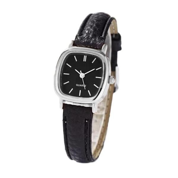 Herr Mode Casual Lyx Läderrem Kvarts Business G3C5 Armbandsur S1F2 Silver Black One size