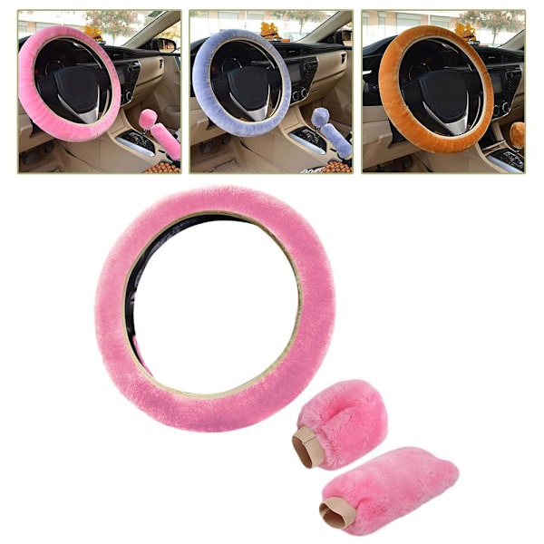 Bilratt Skydd Vinter Bilratt Skydd Plysch Draghandtag Cov ∠ Pink 3pcs