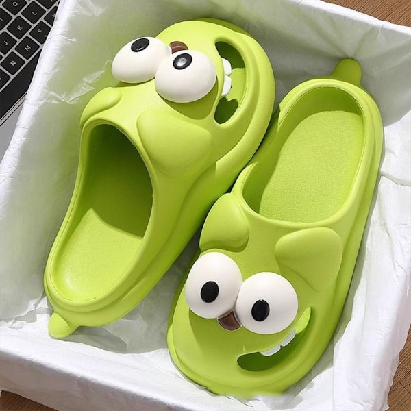 Halvtofflor Sommar Strand Söta Stora Ögon Flip Flops Kawaii Sandal Kul✨s P1W Z1G3  white 40/41
