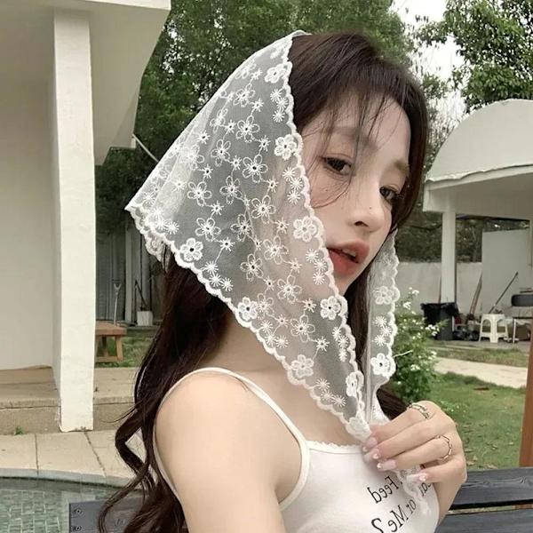 Fashion Vår Blomma Spets Triangel Hårscarf Huckle Bandana Huvudduk Kvinnor Söt Stil N7k4 style5 One size