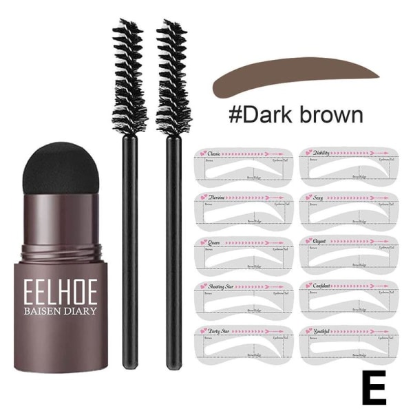 Eyebrow Stamp Shaping Kit - Brynpulverstämpel Makeup Med 10 Reu dark brown One-size