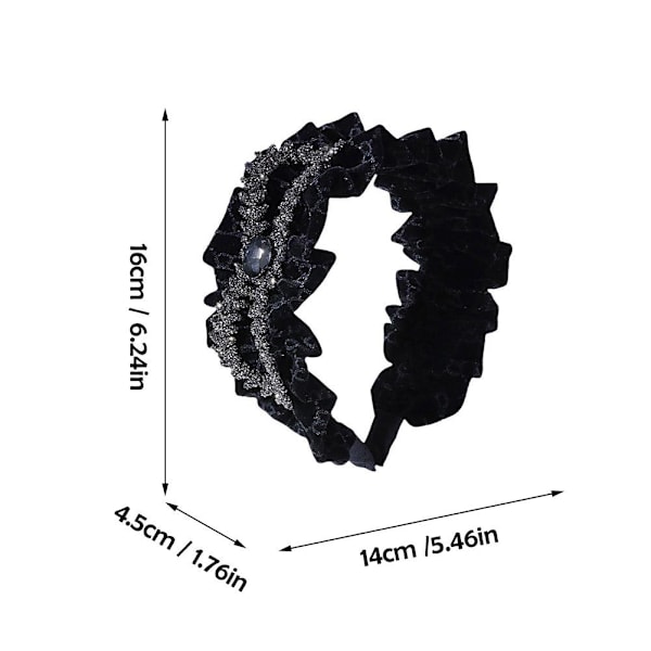 Lyxigt sammetsdiadem för kvinnor, retro plisserat mångsidigt diadem V1A1 N M4O4 Red 1pcs