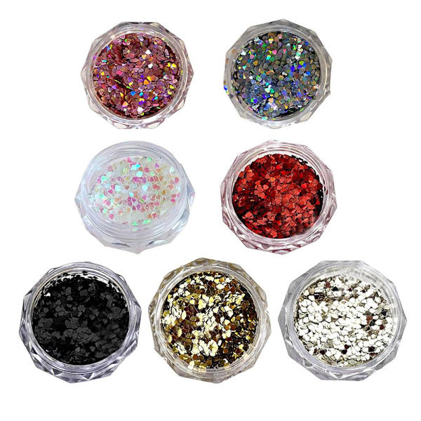 Glänsande ihåliga hjärtan kärlek nagel glitter paljetter skivor 3D dekor ny nagel K1X3 F 1pcs