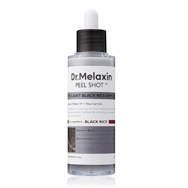 Dr.Melaxin PEEL SHOT GLOW EXFOLIANT RIS AMPOLL (VITT RIS/SVART RIS) black rice 80ml 2pcs