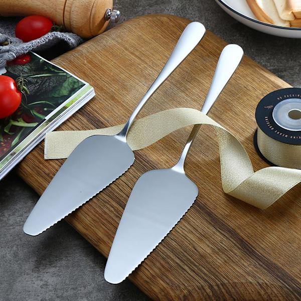 Tårtspade Pizzaspatel Tårtkniv Skovel Skärare Rostfritt Stål Dessert T0N9 silver one-size