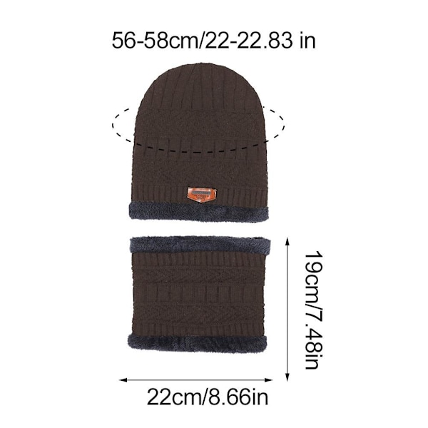 Ny Stil Herr Vinter Plus Sammet Förtjockad Mössa Halsduk Skydd Mössa Halsduk Varm Kall Mössa Öra P8r9 Red One size