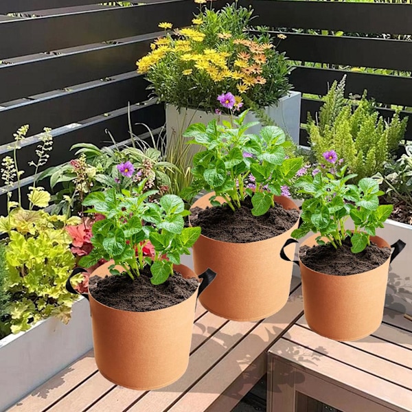 Odla Påsar för Växter, Filt Planteringskrukor för Inomhus & Utomhus Trädgård 10 gallons 1pcs