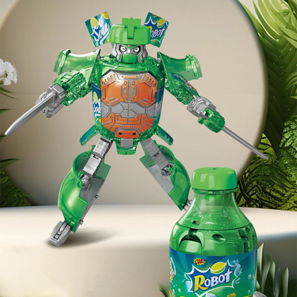 Kreativ Läsk Transformers Leksak Coca-Cola Burk Modell Strids Mecha Robot Samurai Autobot I4U1 Blue One size