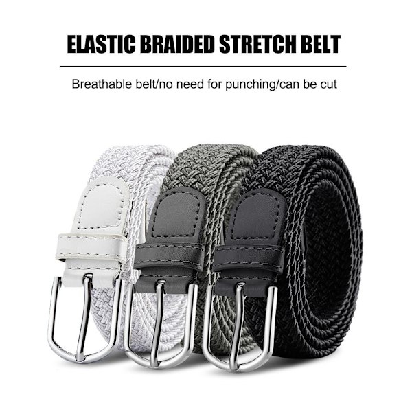 Vävt elastiskt stretchbälte i canvas för män och kvinnor, utan hål V9k1 coffee One size